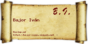 Bajor Iván névjegykártya